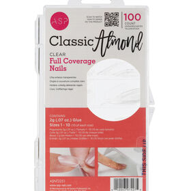 ASP  Ongles a couverture complete clairs, x100