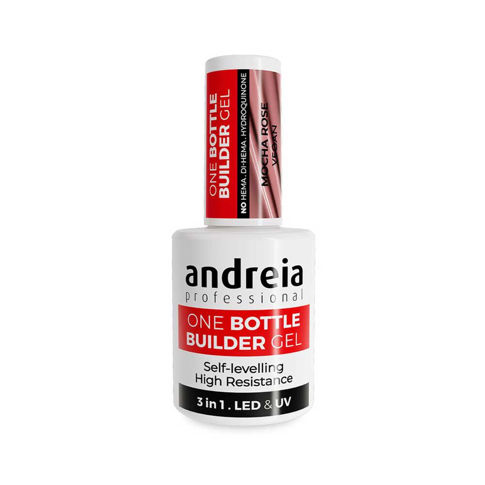Andreia Professional One Bottle Builder Gel 3 In 1 - Gel de Construction 3 en 1 Faible Viscosité - Rose Moka 14ml