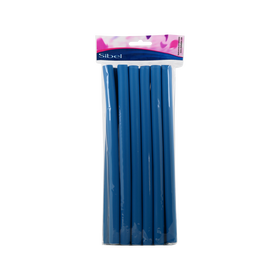 Sibel Lot de 12 Bigoudis Superflex Longs Bleu