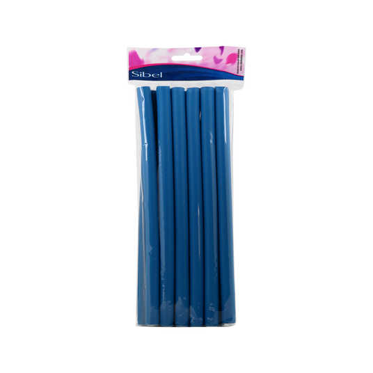 Sibel Lot de 12 Bigoudis Superflex Longs Bleu