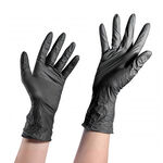 S-PRO Gants Jetables Nitrile Moyen Noir 100pcs