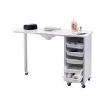 S-PRO Table Manucure avec ventilateur d'extraction Blanc