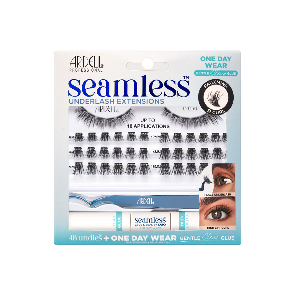 Ardell Extensions de cils courbure D + colle et fixateur transparents 1 jour pour application invisible sous les cils 4.5g Ardell Extensions de cils courbure D + colle et fixateur transparents 1 jour pour application invisible sous les cils 4.5g