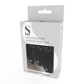 S-PRO Pinces Sépare-Mèches Strong Mix Noir 4pcs.