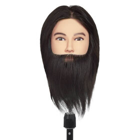 S-PRO Tête d'Apprentissage Brad 30cm avec Barbe Châtain 4