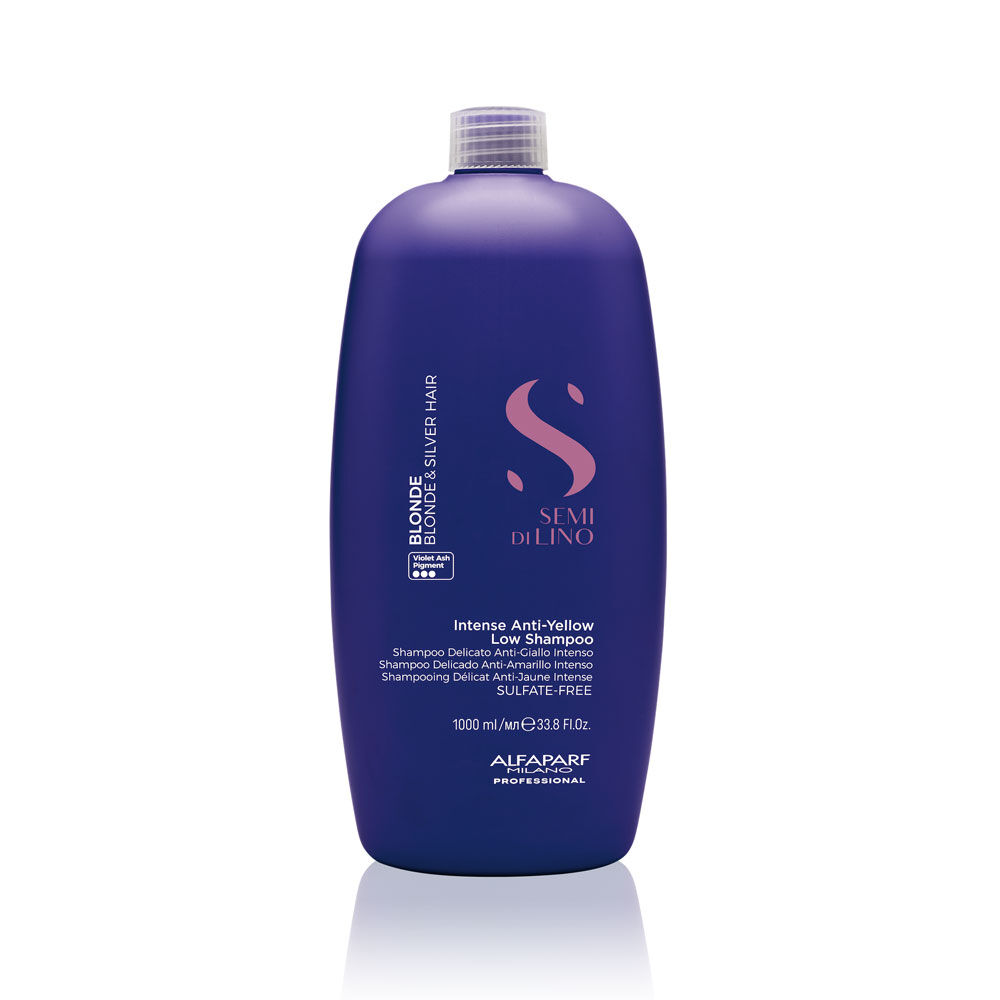 Alfaparf Milano Semi Di Lino Blonde Shampooing Délicat Anti-Reflet Jaune 1L Alfaparf Milano Semi Di Lino Blonde Shampooing Délicat Anti-Reflet Jaune 1L