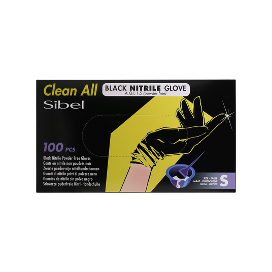 Clean All Gants Noirs en Nitrile S x100