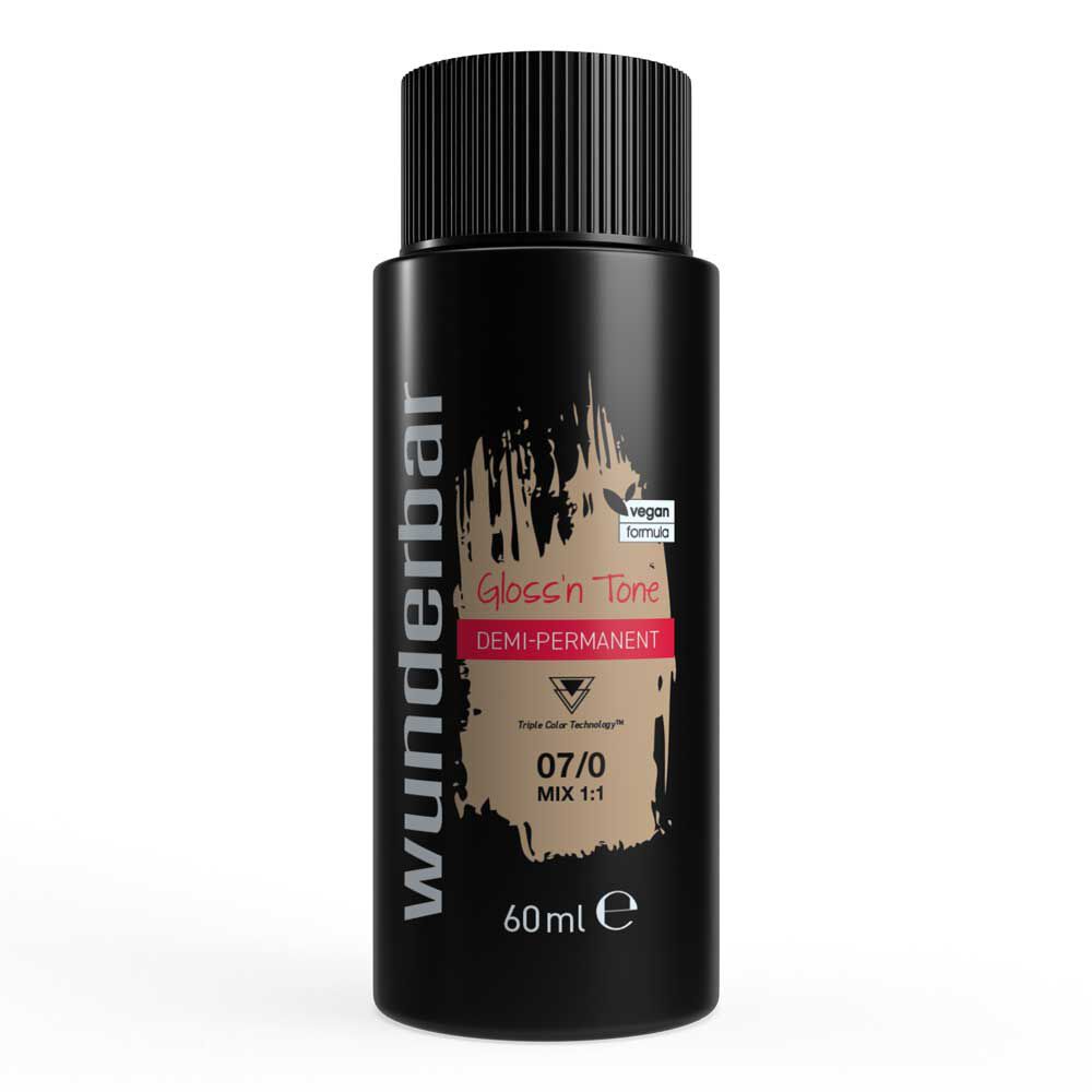Wunderbar Gloss'n Tone Coloration Liquide Demi-Permanente 07/0 Blond Moyen 60ml
