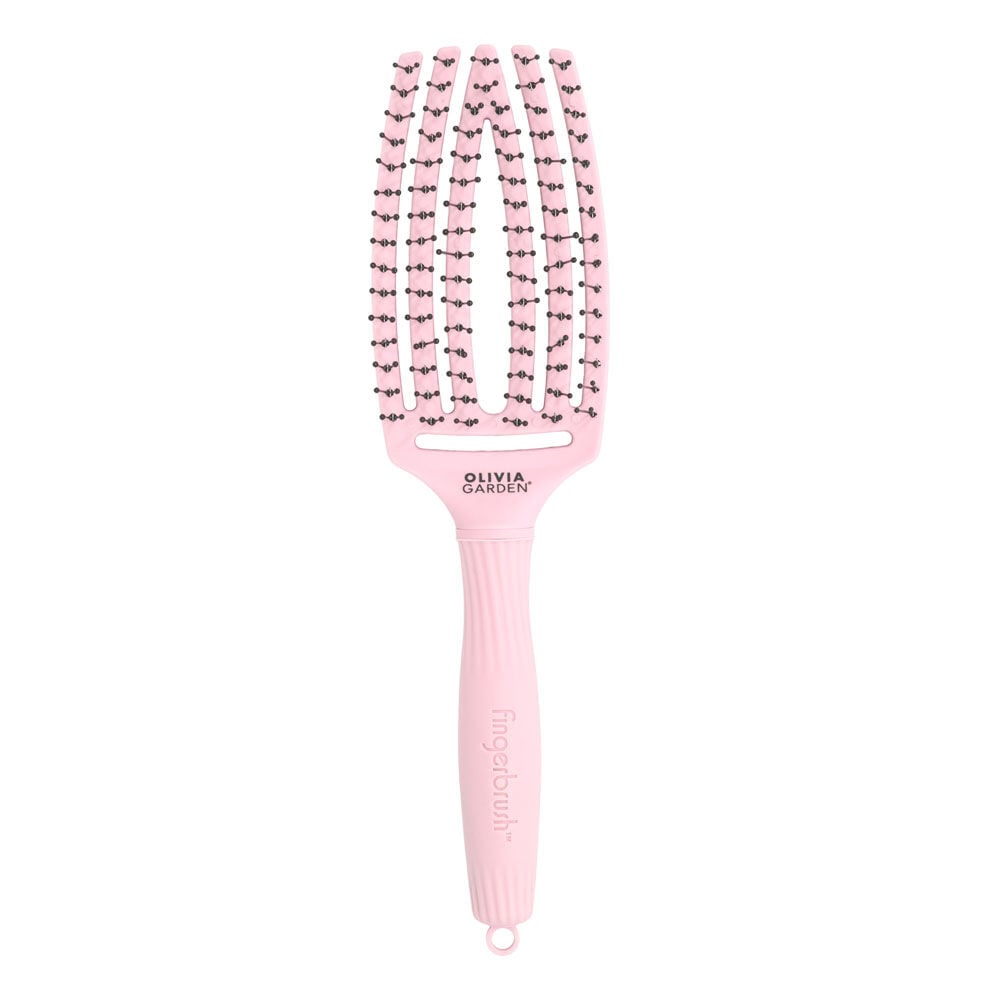 Olivia Garden Fingerbrush Care Iconic brosse &agrave; cheveux &agrave; double poils &ndash; Rose pastel