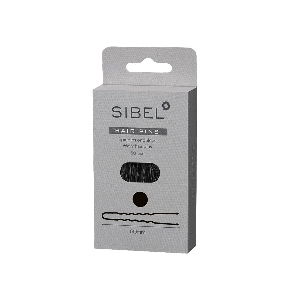 Sibel &Eacute;pingles En M&eacute;tal Ondul&eacute;es 60mm Noir 50pcs