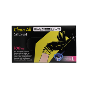 Clean All Gants Noirs en Nitrile L x100