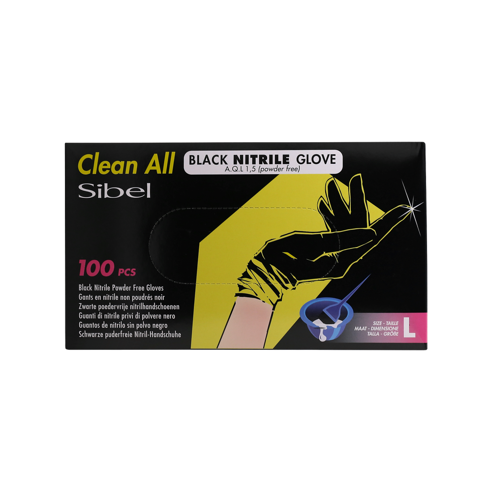 Clean All Gants Noirs en Nitrile L x100 Clean All Gants Noirs en Nitrile L x100