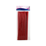 Sibel Lot de 12 Bigoudis Superflex Longs Rouge