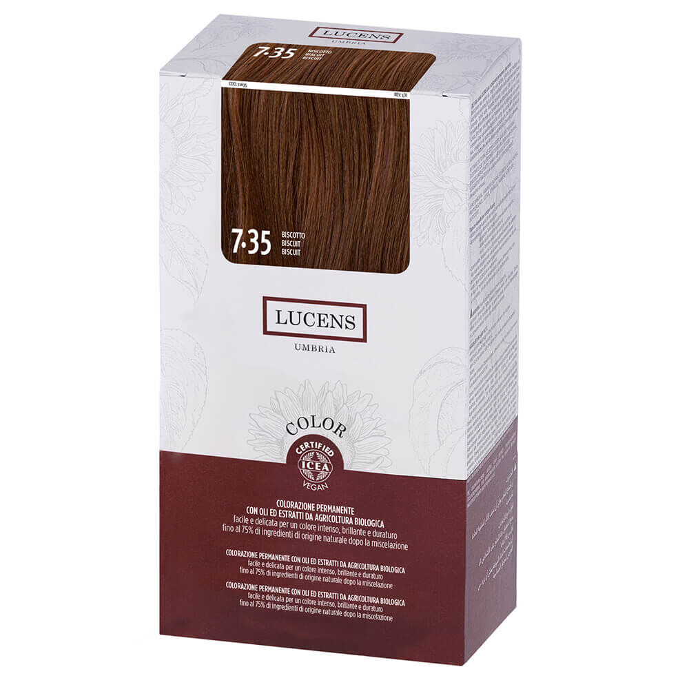 Lucens Kit Cheveux Coloration Permanente 7.35 Biscotto