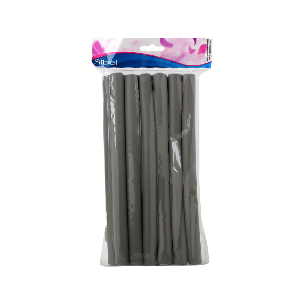 Sibel Lot de 12 Bigoudis Superflex Longs Gris Sibel Lot de 12 Bigoudis Superflex Longs Gris