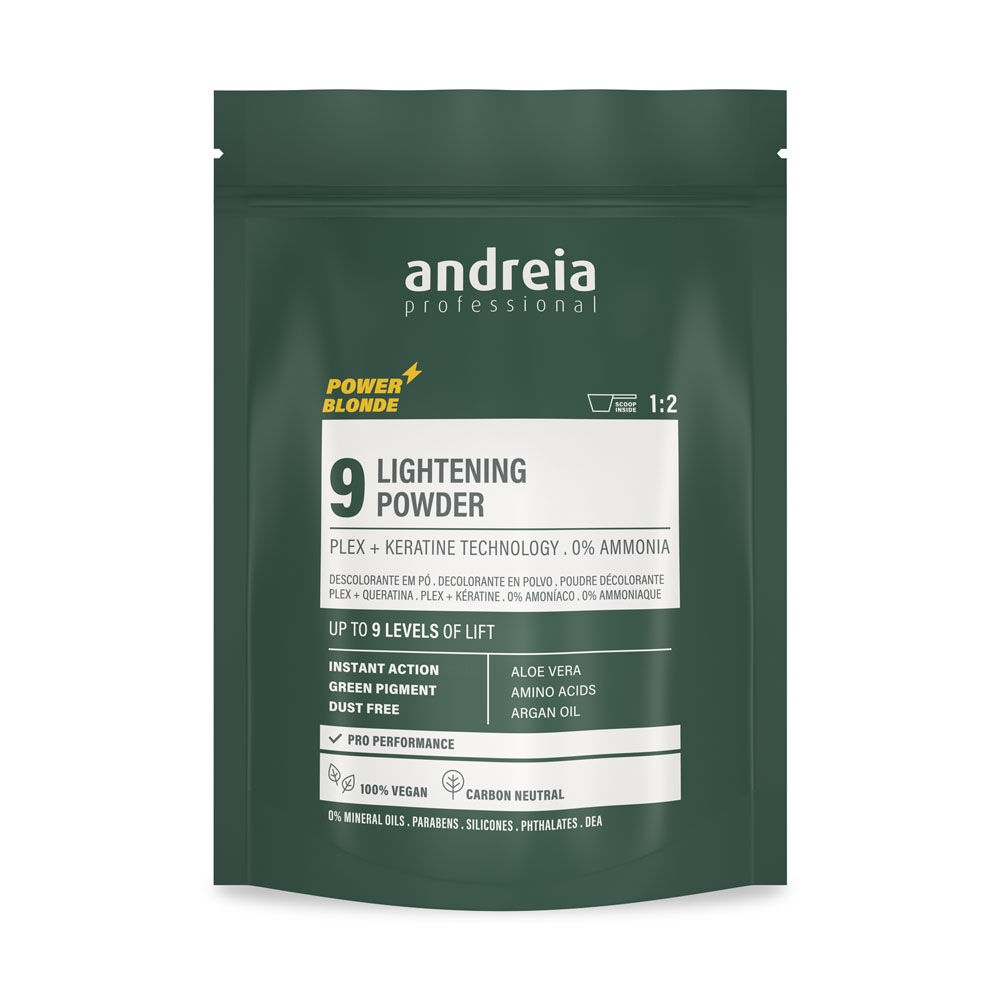 Andreia Professional Power Blonde 9 Poudre Décolorante Verte Vegan 500g