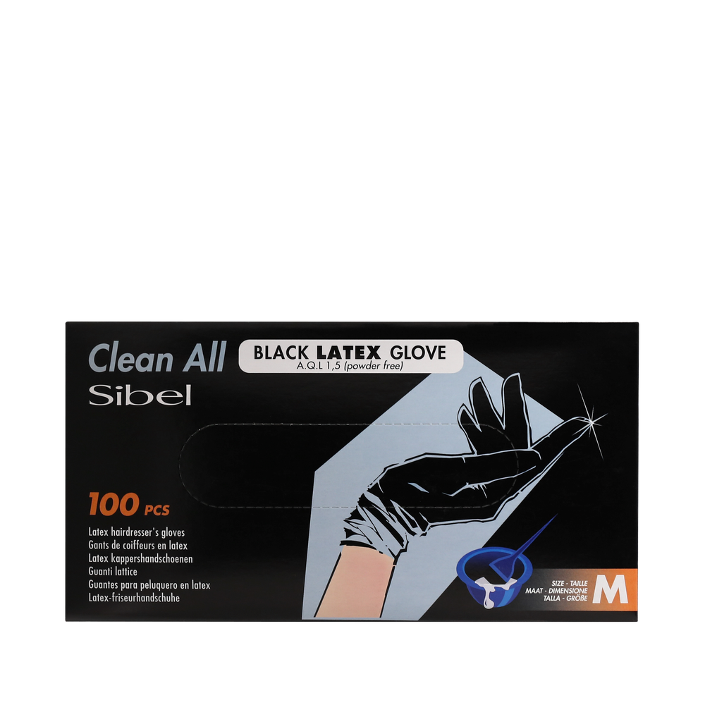 Clean All Gants Noirs en Latex M x100 Clean All Gants Noirs en Latex M x100