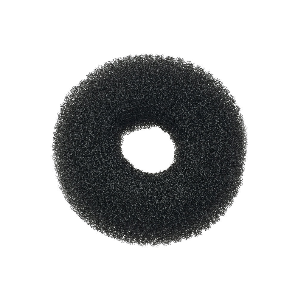 Sibel Anneau &agrave; chignon en nylon noir 9cm