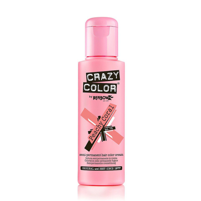Crazy Color Semi Permanent Hair Colour Cream - Peachy Coral 100 ml